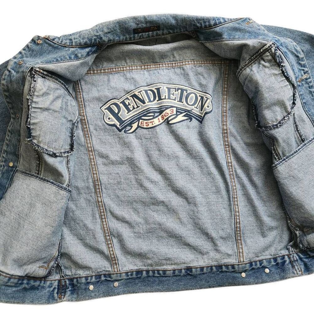 Vintage Pendleton Jacket Denim Trucker Jean Mens Large‎